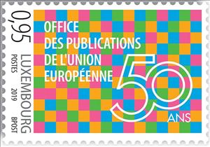 Stamp, 50th Anniversary of the Publications Office of the EU, Luxembourg,  , European Union, Publishers