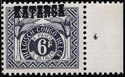 Figure in coloured circle overprinted KATANGA