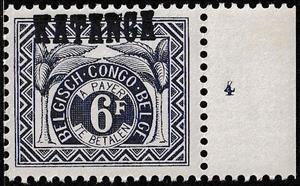 Stamp, Figure in coloured circle overprinted KATANGA, Katanga,  , Numbers