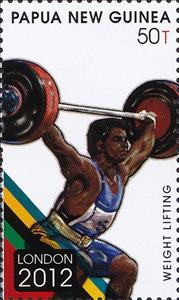Stamp, Weightlifting, Papua New Guinea,  , Olympic Games, Sports, Weightlifting