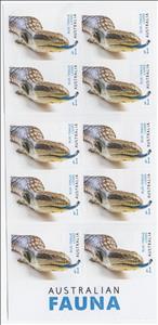 Booklet Pane, Blue-Tongued Lizard Booklet, Australia,  , Animals (Fauna), Lizards, Reptiles
