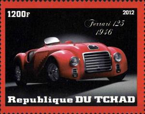Stamp, Ferrari 125 1946, Cinderellas,  , Cars