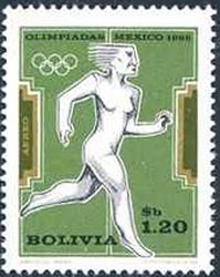 Stamp, Olympic Games 1968, Mexico, Bolivia,  , Olympic Games