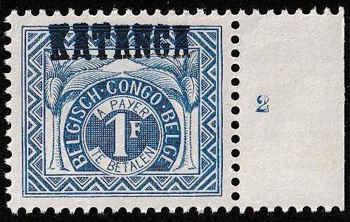 Figure in coloured circle overprinted KATANGA