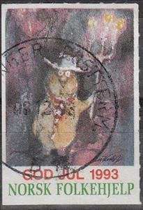 Stamp, Norsk Folkeshejp, God Jul 1993, Cinderellas,  