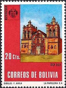 Stamp, Cathedral Sica Sica, Bolivia,  , Expositions