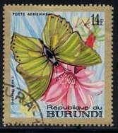 Stamp, Common Green Charaxes (Charaxes eupale), Burundi,  , Insects, Butterflies