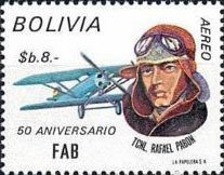 Stamp, Airplanes, Bolivia,  , Aviation, Aircrafts