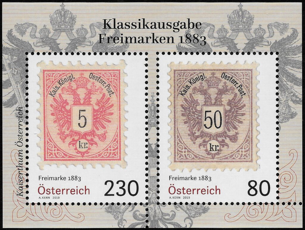 Definitives Austria 1883