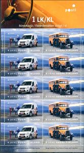 Mini Sheet, Postal Vehicles, Finland,  , C.E.P.T. / Europe, Cars, Postal Services, Postal Traffic, Transport, Vehicles
