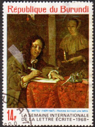Homme écrivant une lettre
