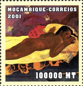 Stamp, Paul Gauguin, Cinderellas,  , Nudes, Paintings