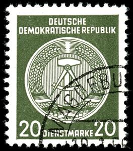 Stamp, Official Stamps for Administration Post B (II and III), Germany, Democratic Republic,  