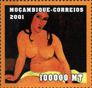 Stamp, Amadeo Modigliani, Cinderellas,  , Nudes, Paintings