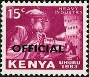 Stamp, Miner with pneumatic drill, Kenya,  , Mining
