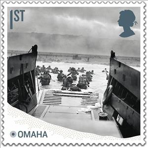 Stamp, Landing at Omaha Beach, United Kingdom of Great Britain & Northern Ireland,  , Military Forces, Second World War