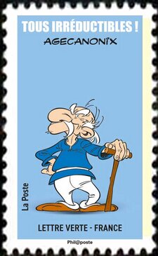 Stamp, Agecanonix, France,  , Cartoons, Comics