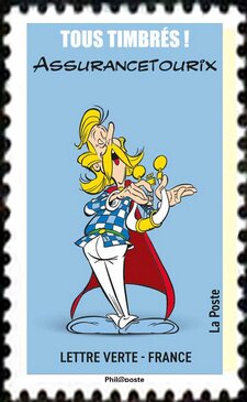 Stamp, Assurancetourix, France,  , Cartoons, Comics