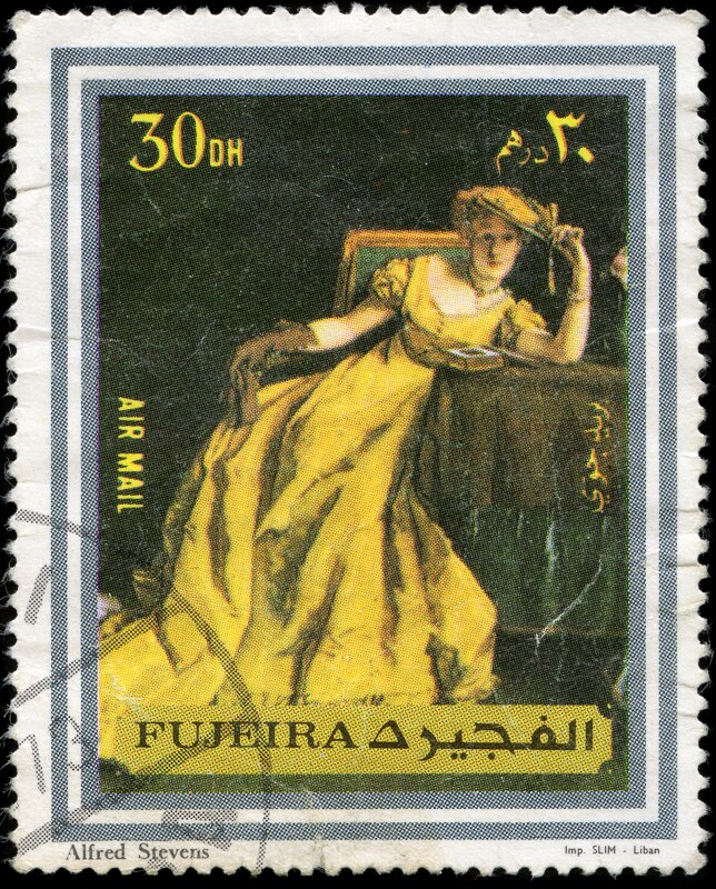 Femme en jaune; by Alfred Stevens