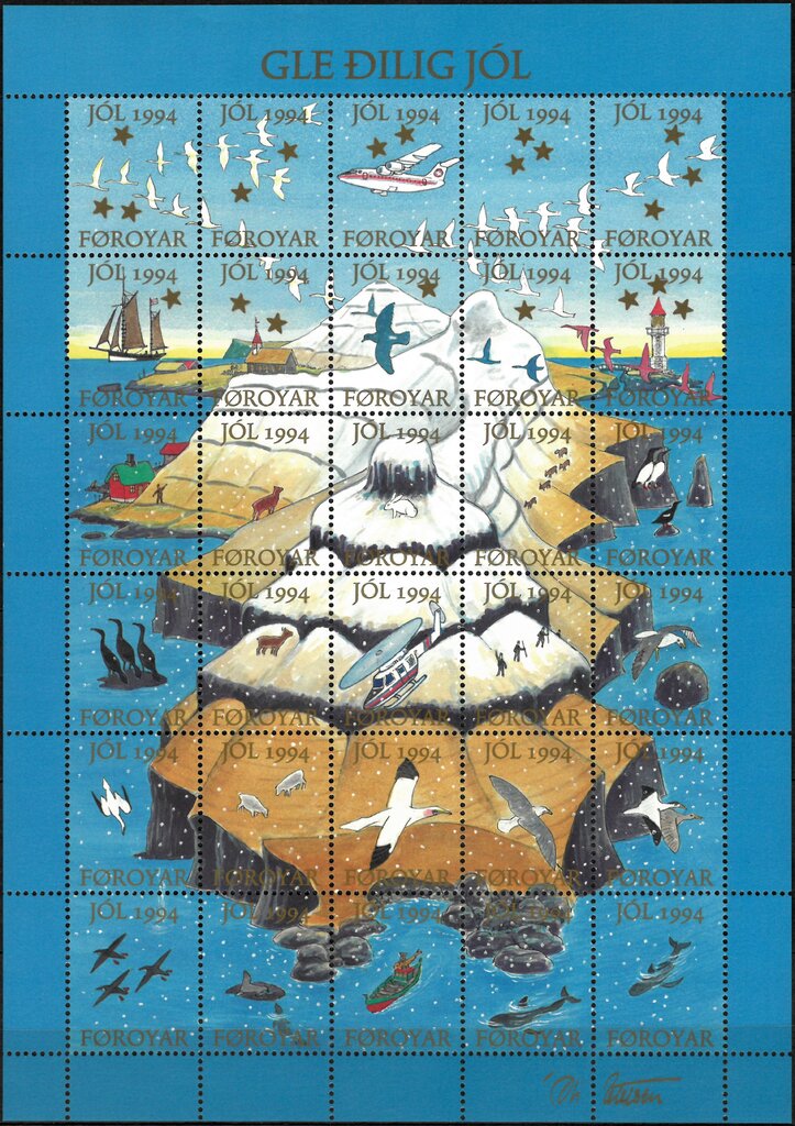 Christmas 1994, Sheet of 30 different Stamps