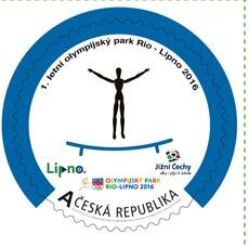 Stamp, Skoky na trampolíně, Personalized and Private Mail Stamps,  , Olympic Games, Round Stamps, Sports