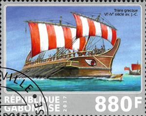 Stamp, Triere grecque VI-IV, Cinderellas,  , Sailing Ships