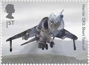 Stamp, Harrier GR3 : Short Take Off, United Kingdom of Great Britain & Northern Ireland,  , Aircraft, Engineers, Inventions
