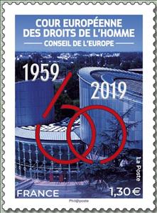 Stamp, 60th Anniversary of European Court of Human Rights, France,  , Council of Europe, Human Rights