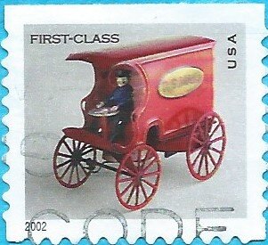 Stamp, Toy Mail Wagon - First Class, United States of America,  , Carriages, Toys, Vehicles