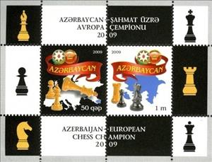 Souvenir Sheet, Azerbaijan - European Chess Champion 2009, Azerbaijan,  
