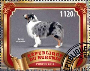 Stamp, Berger australien, Cinderellas,  , Animals (Fauna), Dogs, Mammals