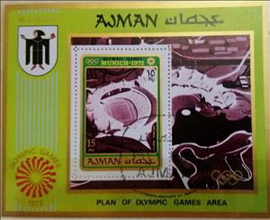 Souvenir Sheet, Stadium, Ajman,  , Olympic Games, Stadiums