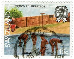 Stamp, Lobamba Hot Spring, Swaziland,  , Landscapes, Water