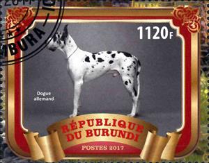 Stamp, Dogue allemand, Cinderellas,  , Animals (Fauna), Dogs, Mammals