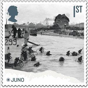 Stamp, Landing at Juno Beach, United Kingdom of Great Britain & Northern Ireland,  , Military Forces, Second World War