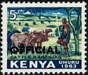 Stamp, Cattle Breeding (Bos primigenius taurus), Kenya,  , Animals (Fauna), Cattle