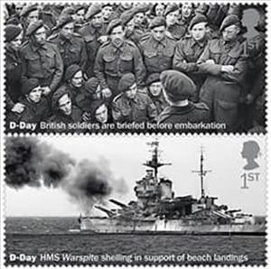 Se-tenant, Briefing/HMS Warspite, United Kingdom of Great Britain & Northern Ireland,  , Military Forces, Second World War, Warships
