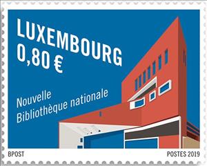 Stamp, Inauguration of new National Library, Luxembourg,  , Libraries