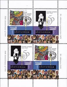 Mini Sheet, 50th ANNIVERSARY OF FAO, Slovenia,  , Food, People