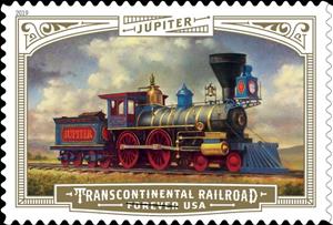 Stamp, Locomotive "Jupiter, United States of America,  , Locomotives, Railways