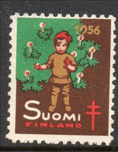 Stamp, Tuberculosis Association, Cinderellas,  , Charity, Children, Christmas, Lamps and Candles, Tuberculosis / TBC
