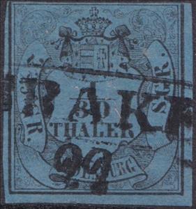 Stamp, Value in Shield, German States,  , Coats of Arms, Crowns and Coronets, Numbers