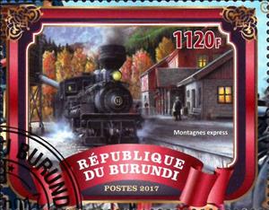 Stamp, Montagnes express, Cinderellas,  , Locomotives, Railways