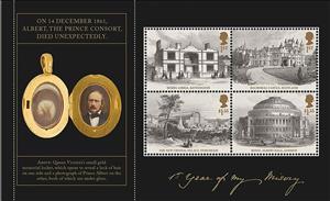 Booklet Pane, Death Of Prince Albert, United Kingdom of Great Britain & Northern Ireland,  , Architecture, Buildings, Castles, Famous People, Heads of State, Princes, Royalty