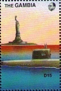Stamp, USS Nautilus, Gambia,  , Submarines