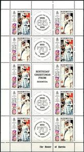 Mini Sheet, Pair (Elizabeth & Philip, Birthdays), Bermuda,  , Kings, Queens, Royalty