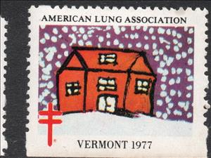 Stamp, American Lung Association, Cinderellas,  , Charity, Snow, Tuberculosis / TBC