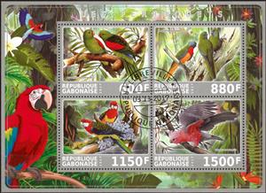Mini Sheet, Parrots, Cinderellas,  , Animals (Fauna), Birds, Parrots