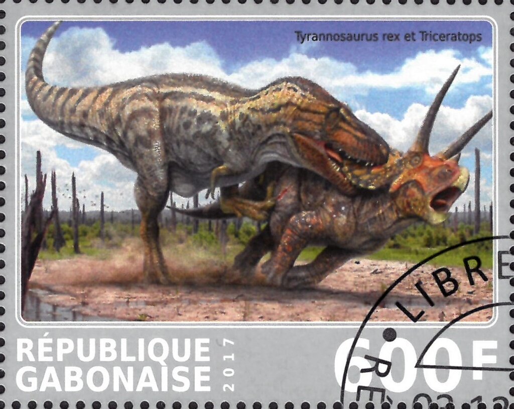 Tyrannosaurus rex and Triceratops