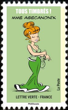 Stamp, Mme Agecanonix, France,  , Cartoons, Comics